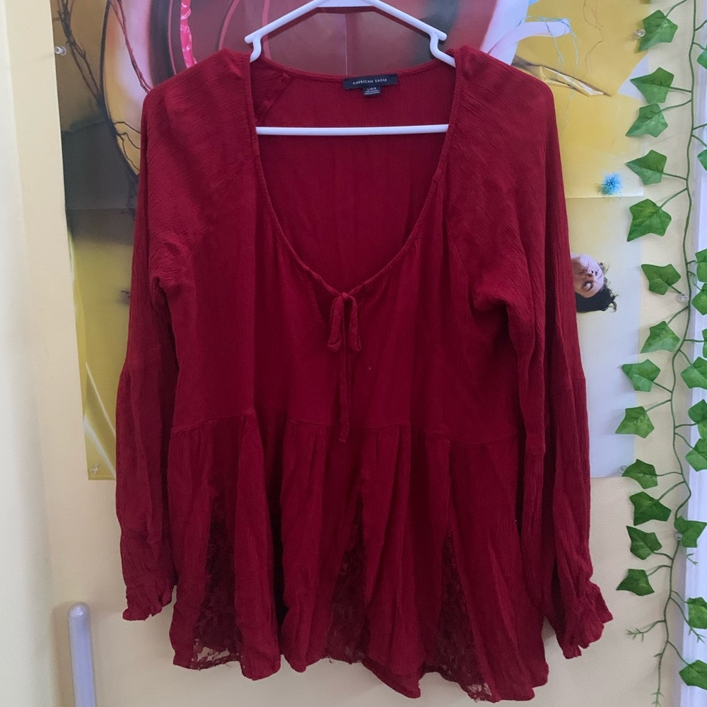 American Eagle Red Blouse